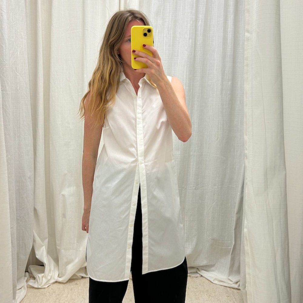 Alexander Wang Sleeveless Tunic w/ Ball Chain Trim